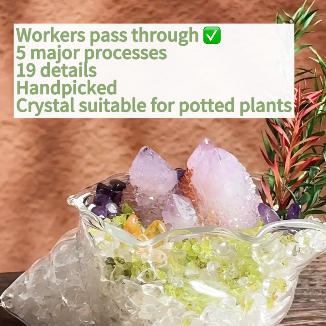 Crystal potted desktop ornaments, office space and home Feng Shui ornaments