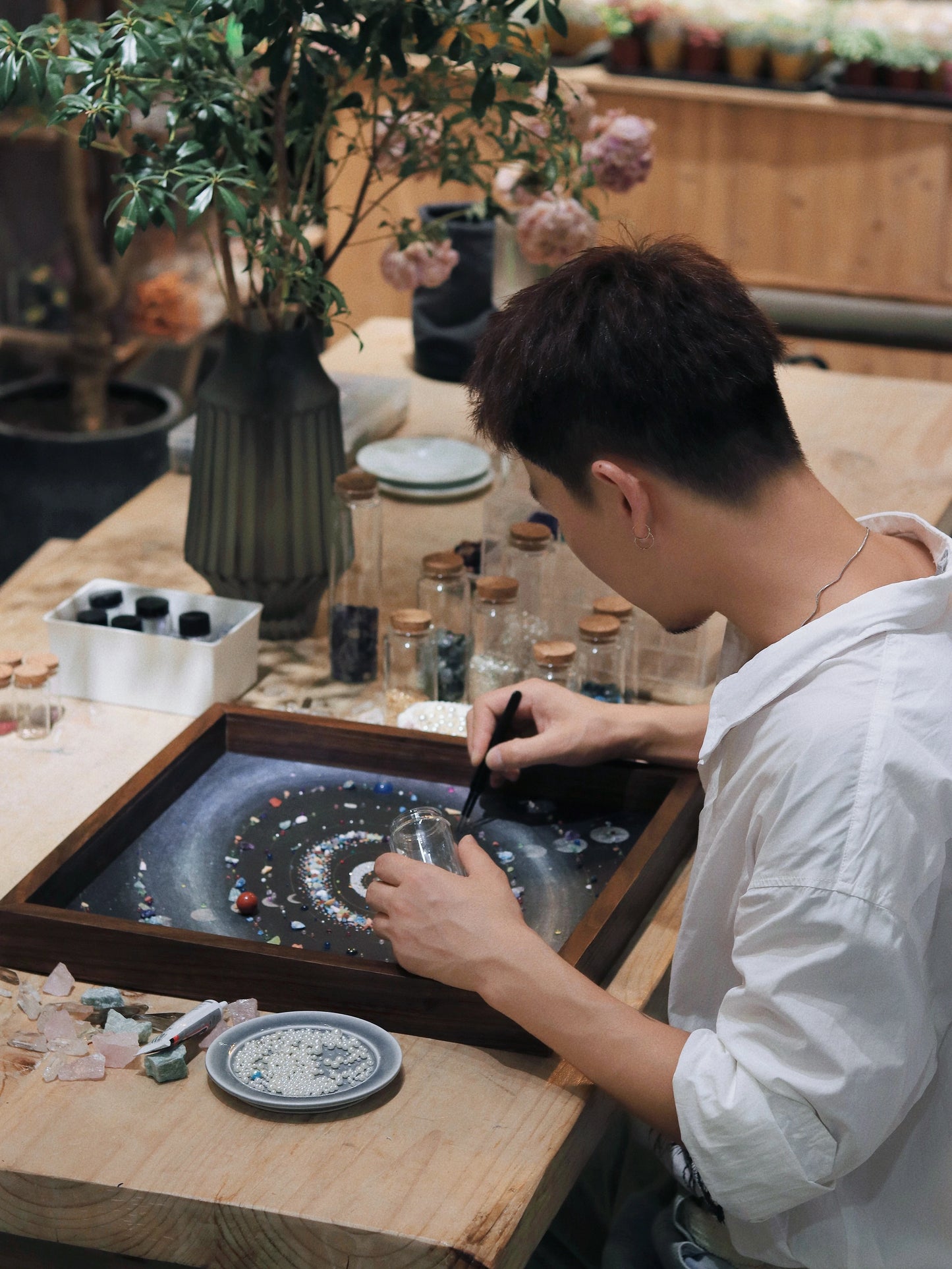 宇宙太空diy手工材料包装饰画|带有机玻璃罩防尘乔迁烂漫礼物