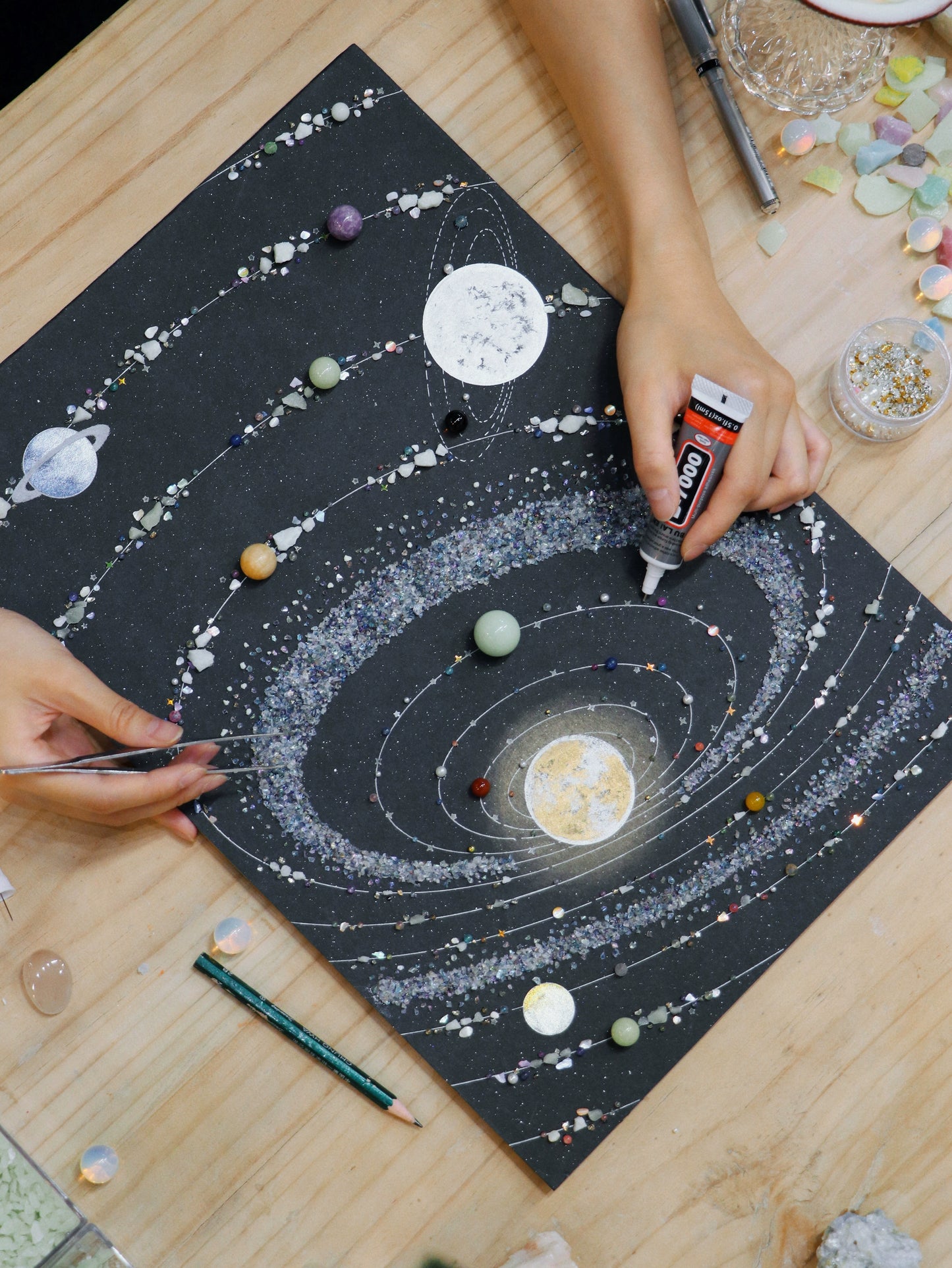 【夜光宇宙】相框玻璃防尘.礼物推荐.宇宙矿石标本画软装搭配挂画