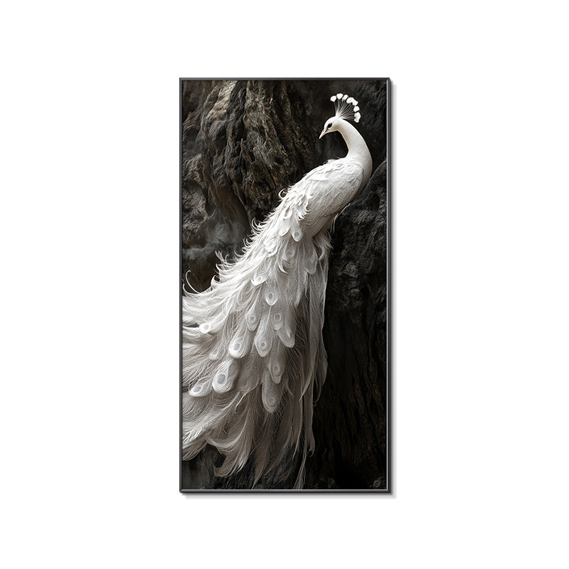 Peacock entrance decorative painting light luxury high sense relief three-dimensional hanging painting corridor aisle mural