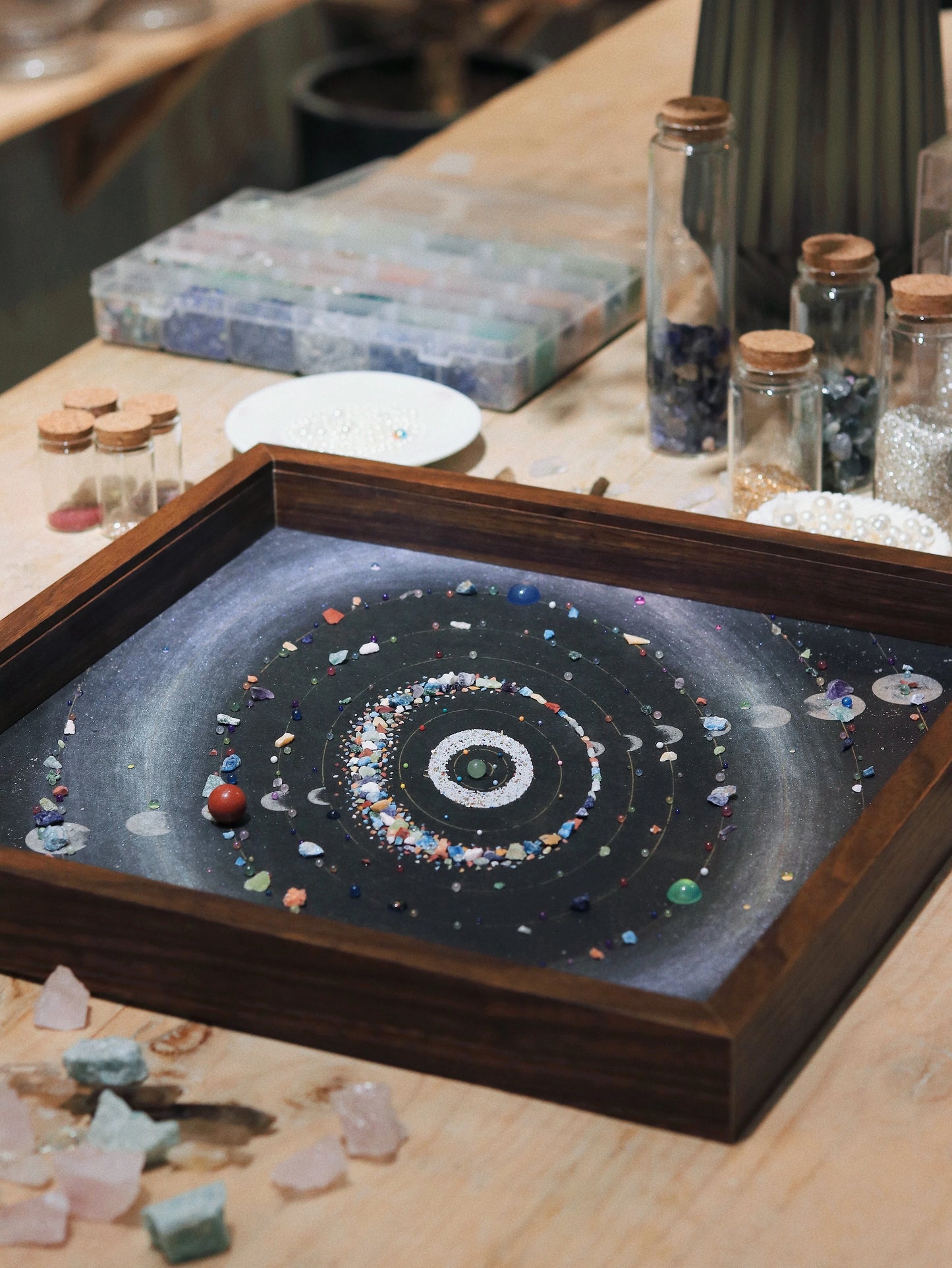 宇宙太空diy手工材料包装饰画|带有机玻璃罩防尘乔迁烂漫礼物