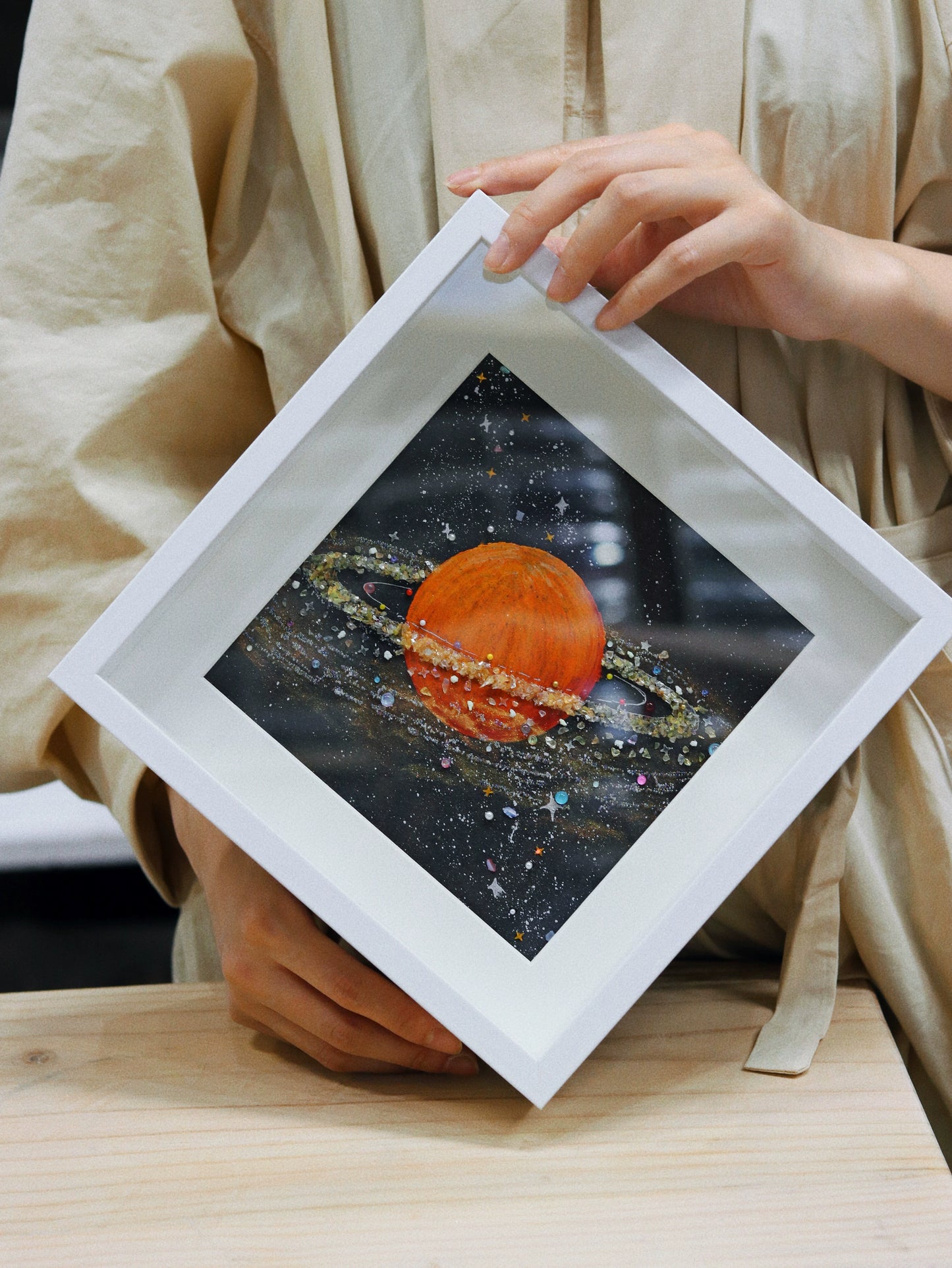 梵陶火星矿石肌理家居装饰画生日礼物推荐手工diy办公桌面相框