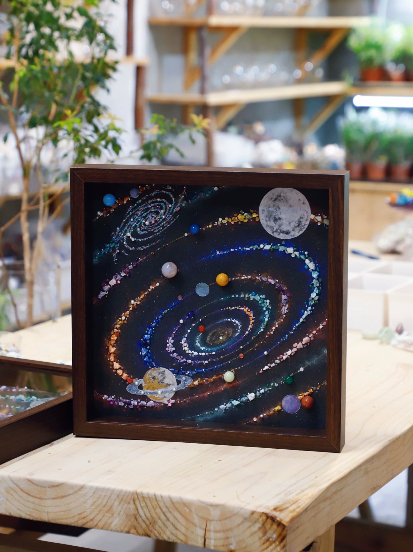 八大行星太阳系DIY手工材料包玻璃相框小众礼物推荐家居软装挂画