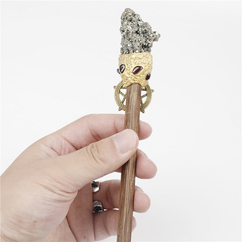 Cross-border foreign trade creative natural crystal mineral stone magic wand personalized play religious magic weapon simple scepter ornament