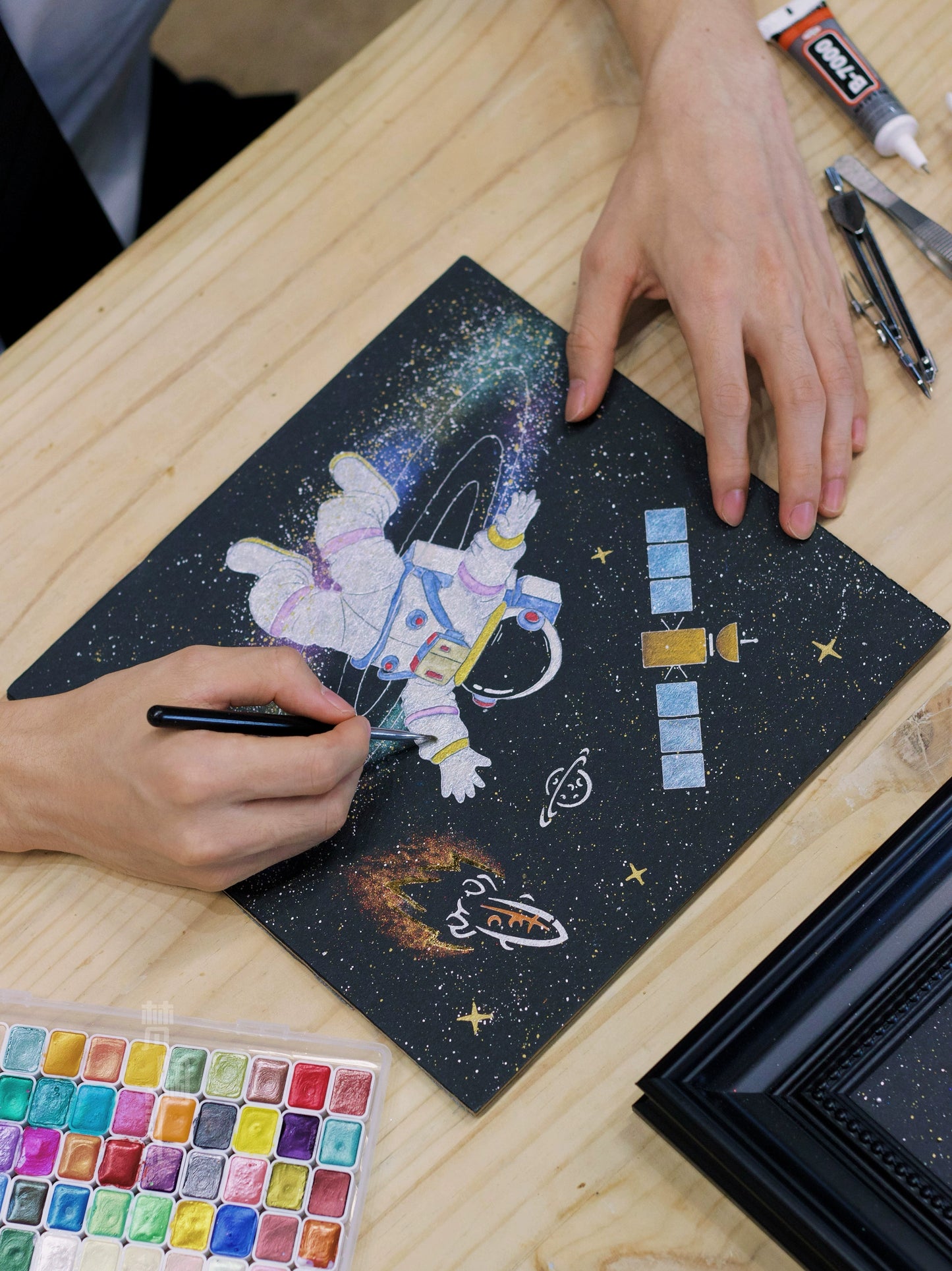太空宇航员玻璃相框摆件家居装饰画创意礼物小众闺蜜礼物简约