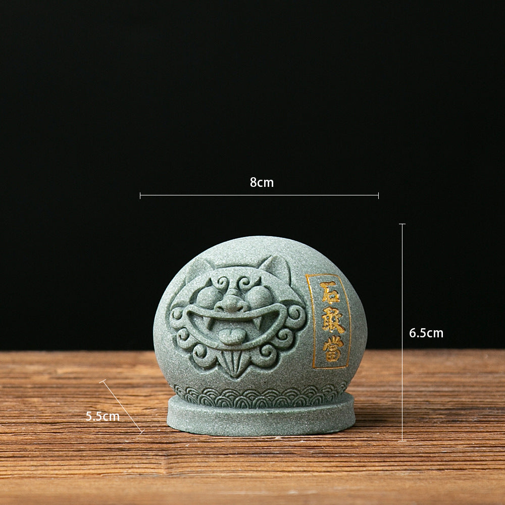 泰山描金石敢当旅游纪念品镇宅保平安中国风办公摆件商务乔迁礼物
