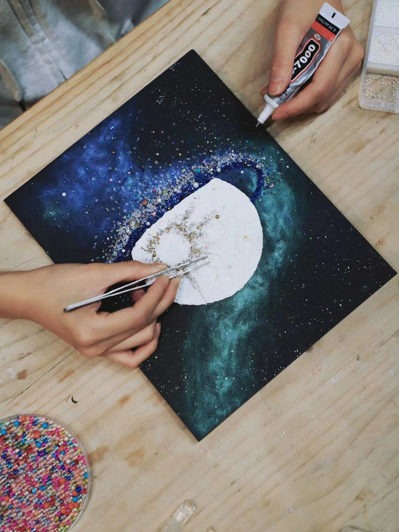 梵陶星空标本装饰画.相框摆件.送男朋友礼物.手工DIY材料包肌理画