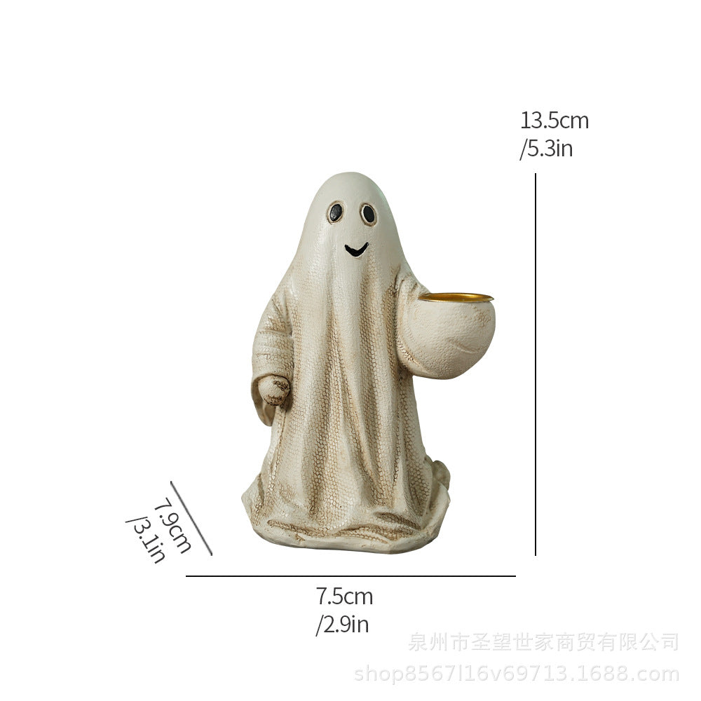 万圣节幽灵遛狗摆件创意家居场景布置活动道具装饰摆件骷髅派对