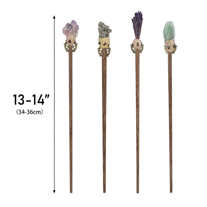 Cross-border foreign trade creative natural crystal mineral stone magic wand personalized play religious magic weapon simple scepter ornament