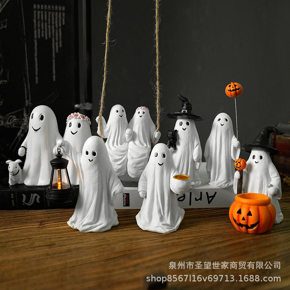 万圣节荡秋千幽灵挂件装饰场地布置道具吊鬼恶魔幽灵挂件鬼节礼品