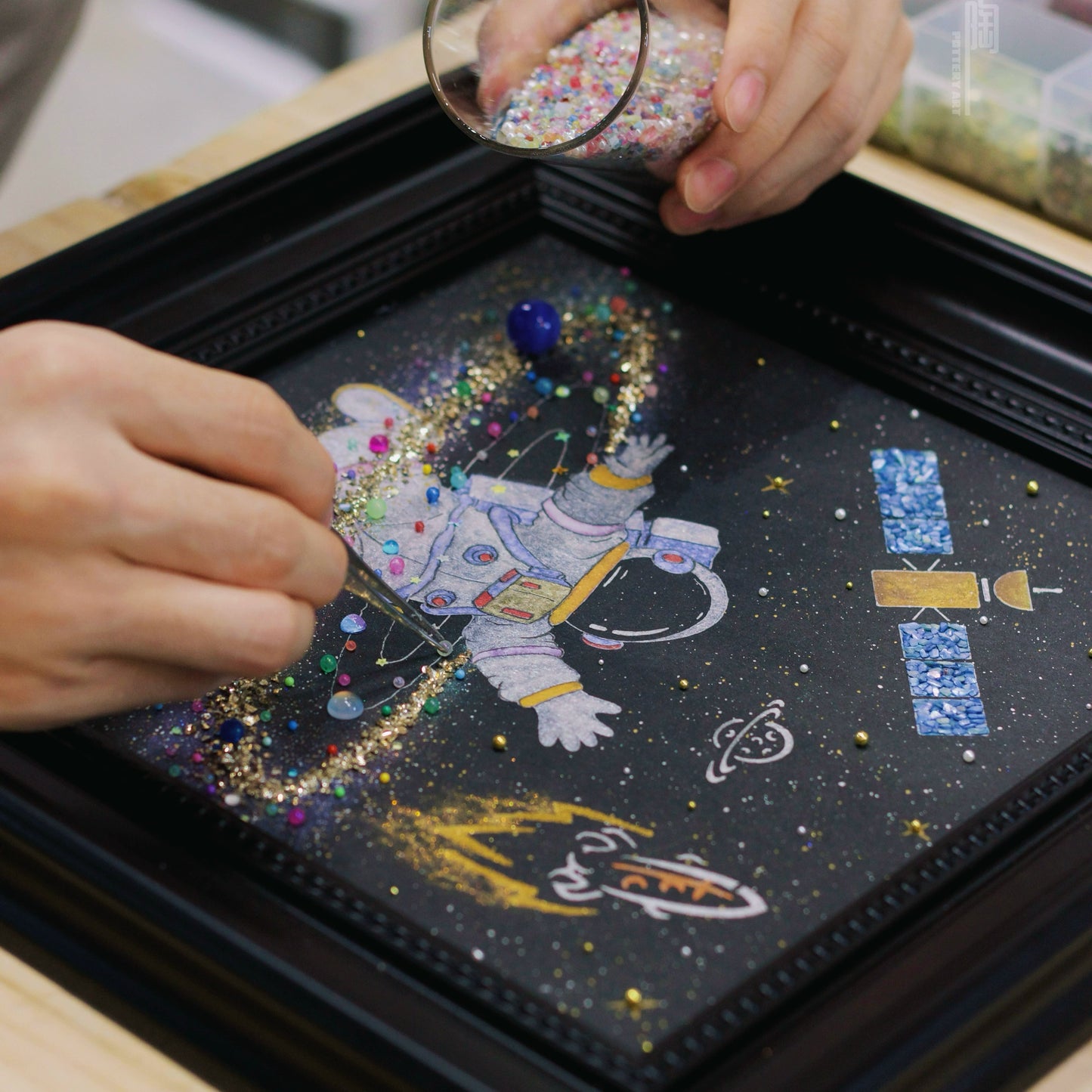 太空宇航员玻璃相框摆件家居装饰画创意礼物小众闺蜜礼物简约