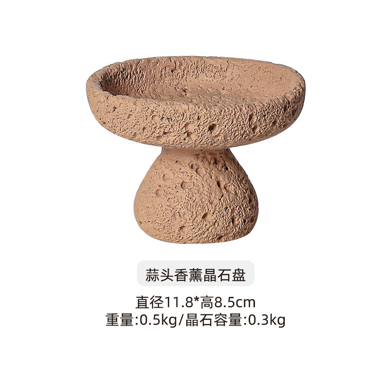 陨石扩香石家用晶石香氛小众高级摆件无火香薰精油持久香薰容器盘