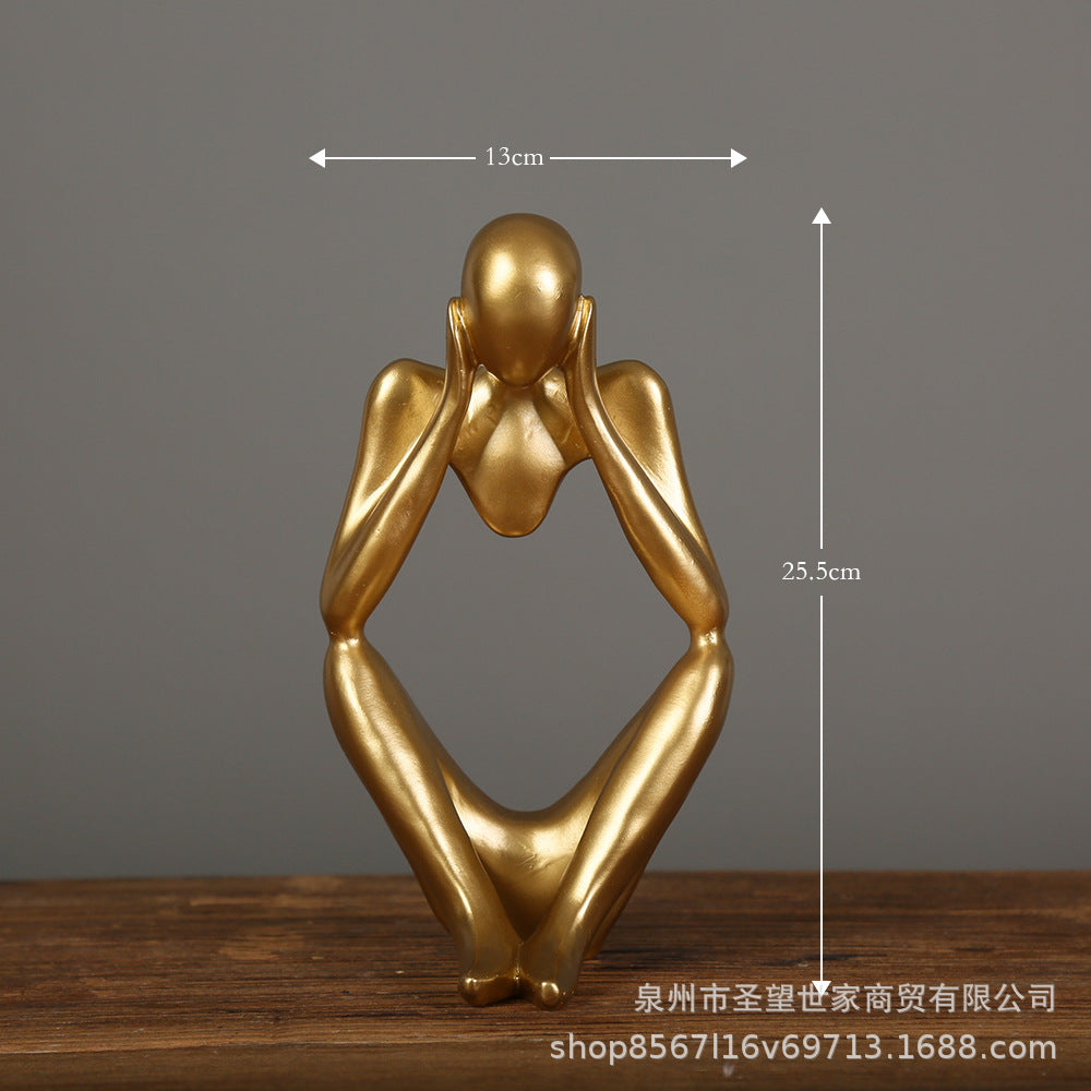 北欧风格人物面具咖啡厅摆件创意艺术装饰抽象人物雕塑摆设样板房
