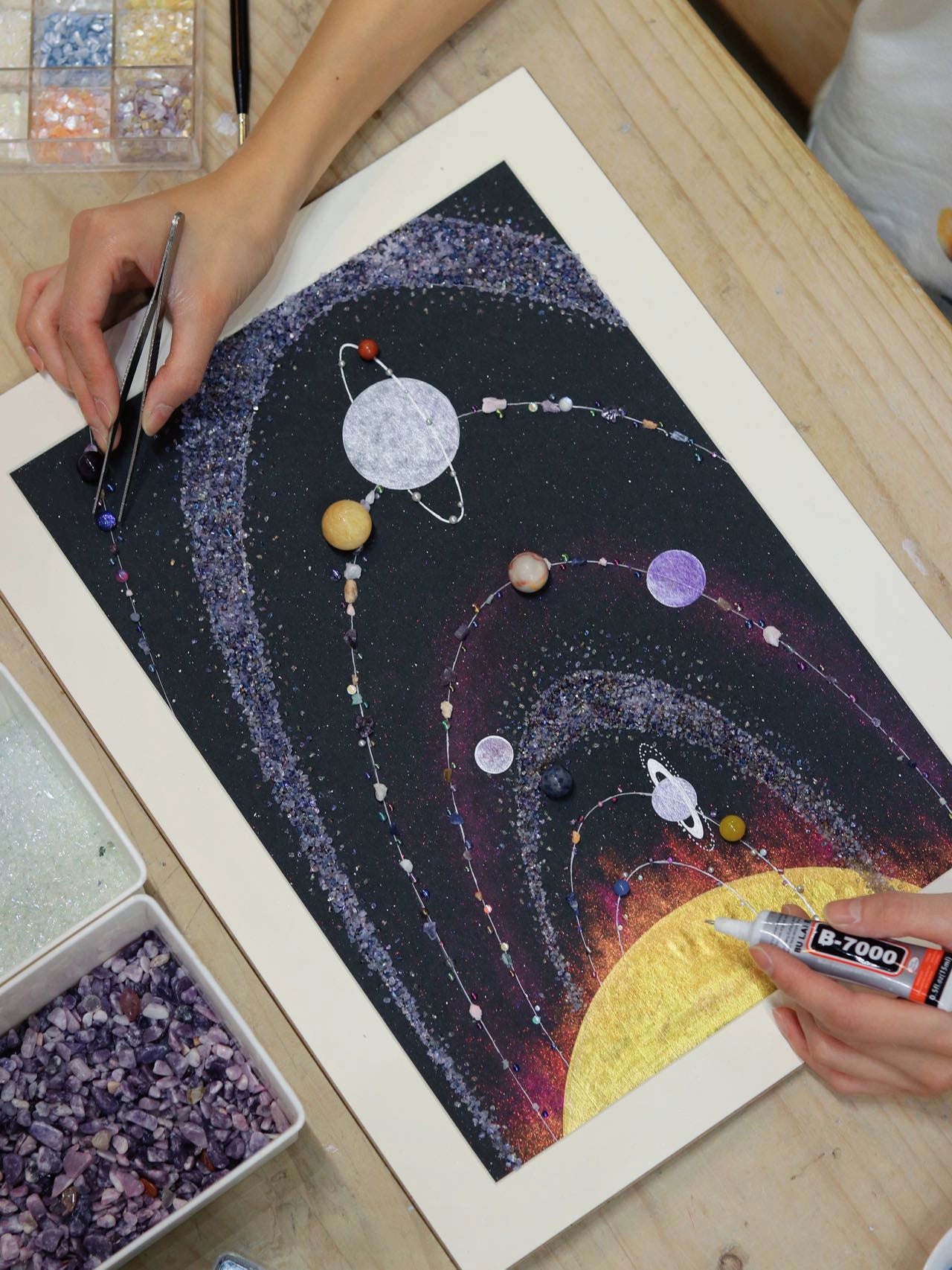 梵陶FT.紫色太阳系宇宙装饰画.防尘罩.家居软装挂画.新家礼物