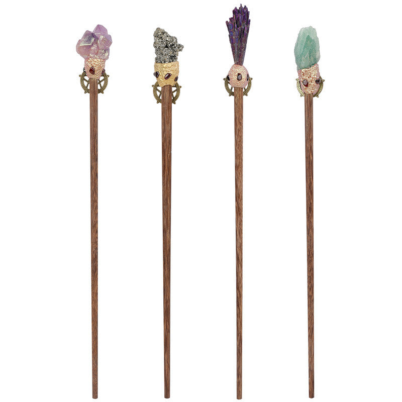 Cross-border foreign trade creative natural crystal mineral stone magic wand personalized play religious magic weapon simple scepter ornament