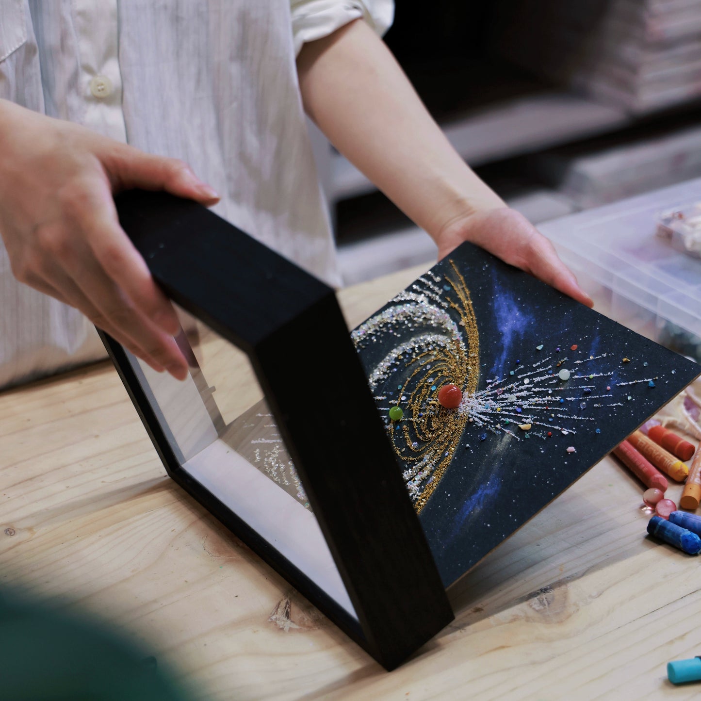 宇宙装饰画宇宙星空装饰画矿石装饰画太阳系装饰画diy手工礼物女