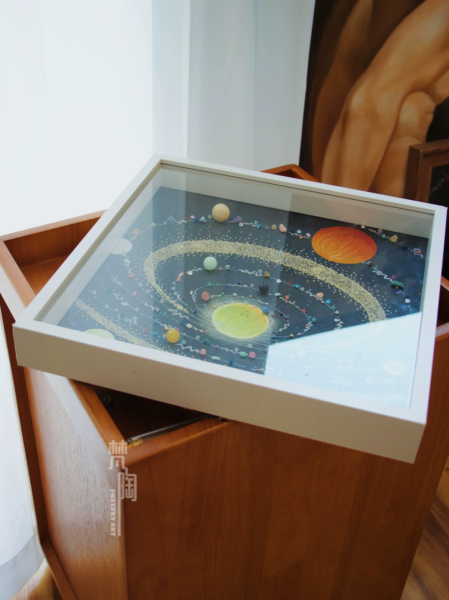 太阳系八大行星宇宙银河系水晶矿石画水晶画宇宙矿石标本画礼物