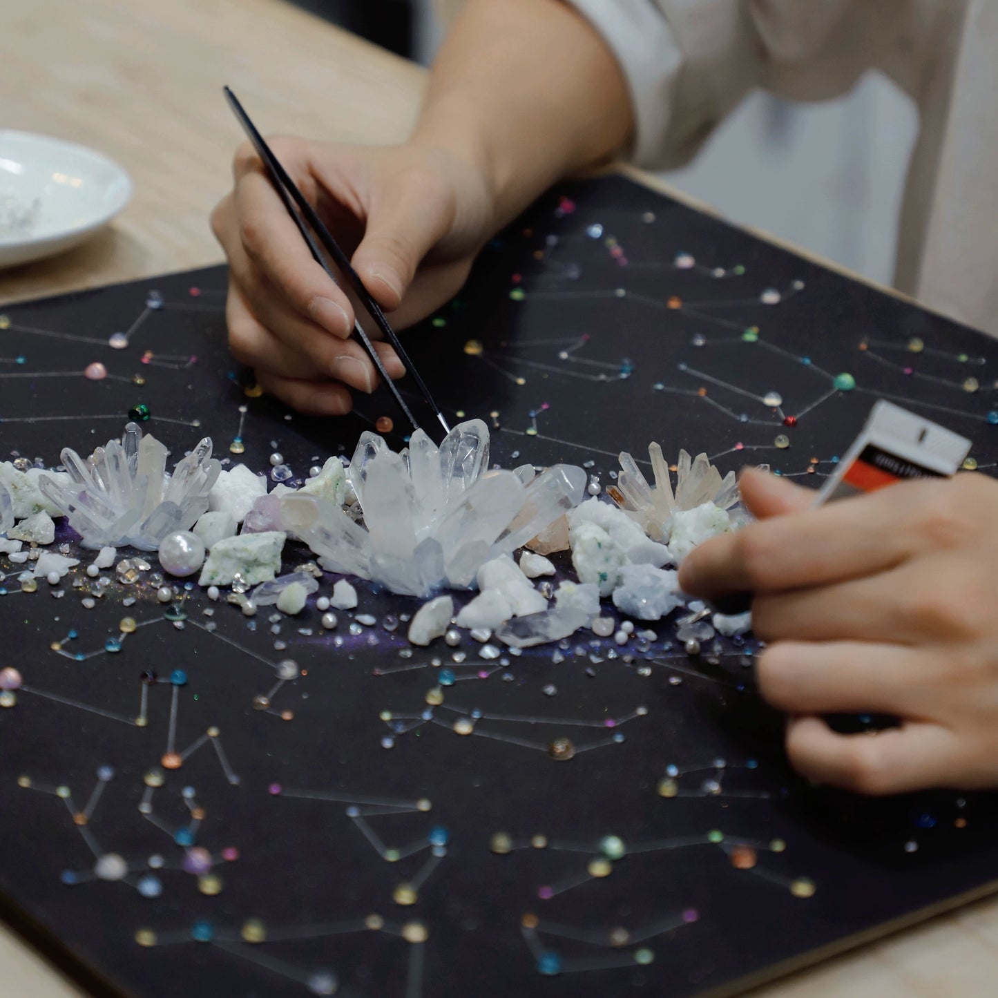 白色银河|玻璃相框|银河星球画水晶能量画客厅背景男朋友礼物
