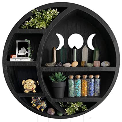Cross-border Cat in the Moon Crystal Wooden Shelf Wooden Crystal Shelf Decorative Shelf