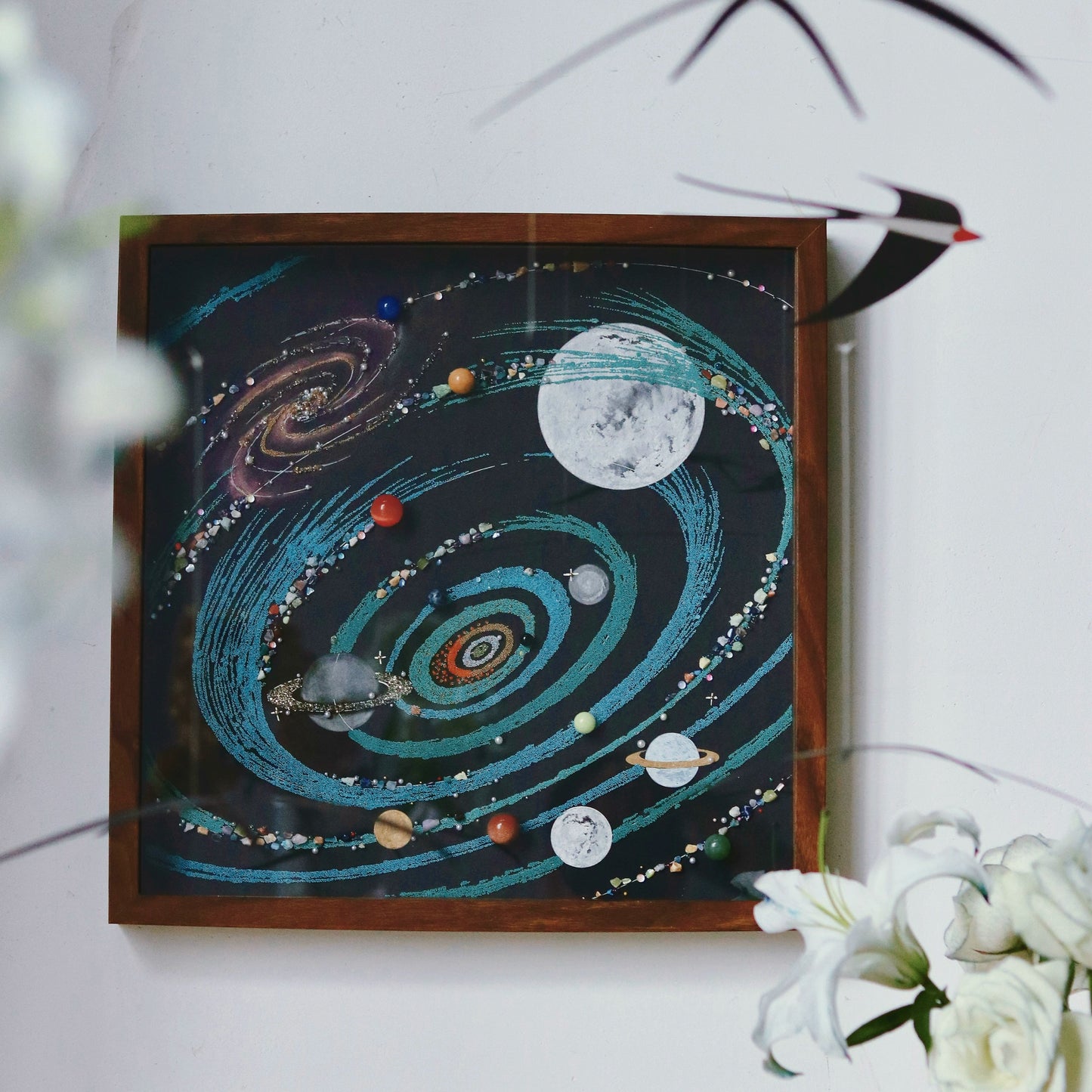 升级炫彩|玻璃相框|梵陶FT|宇宙矿石星球画水晶能量画家居挂画