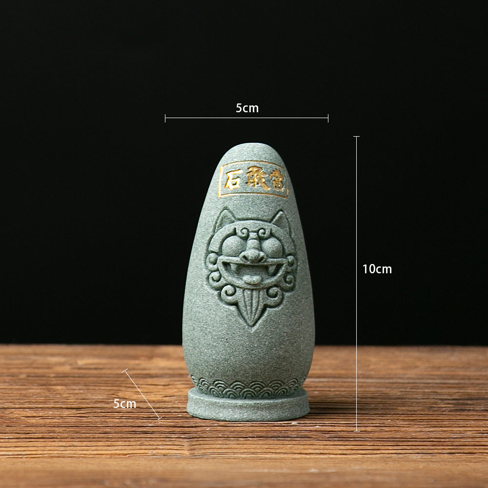 泰山描金石敢当旅游纪念品镇宅保平安中国风办公摆件商务乔迁礼物