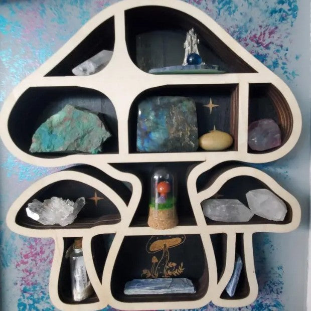 Cross-border Cat in the Moon Crystal Wooden Shelf Wooden Crystal Shelf Decorative Shelf