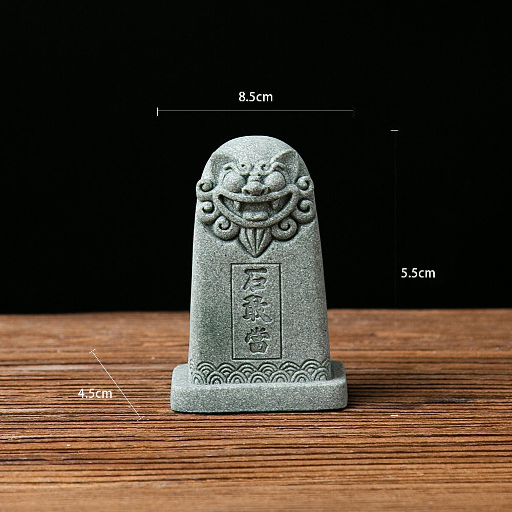泰山描金石敢当旅游纪念品镇宅保平安中国风办公摆件商务乔迁礼物