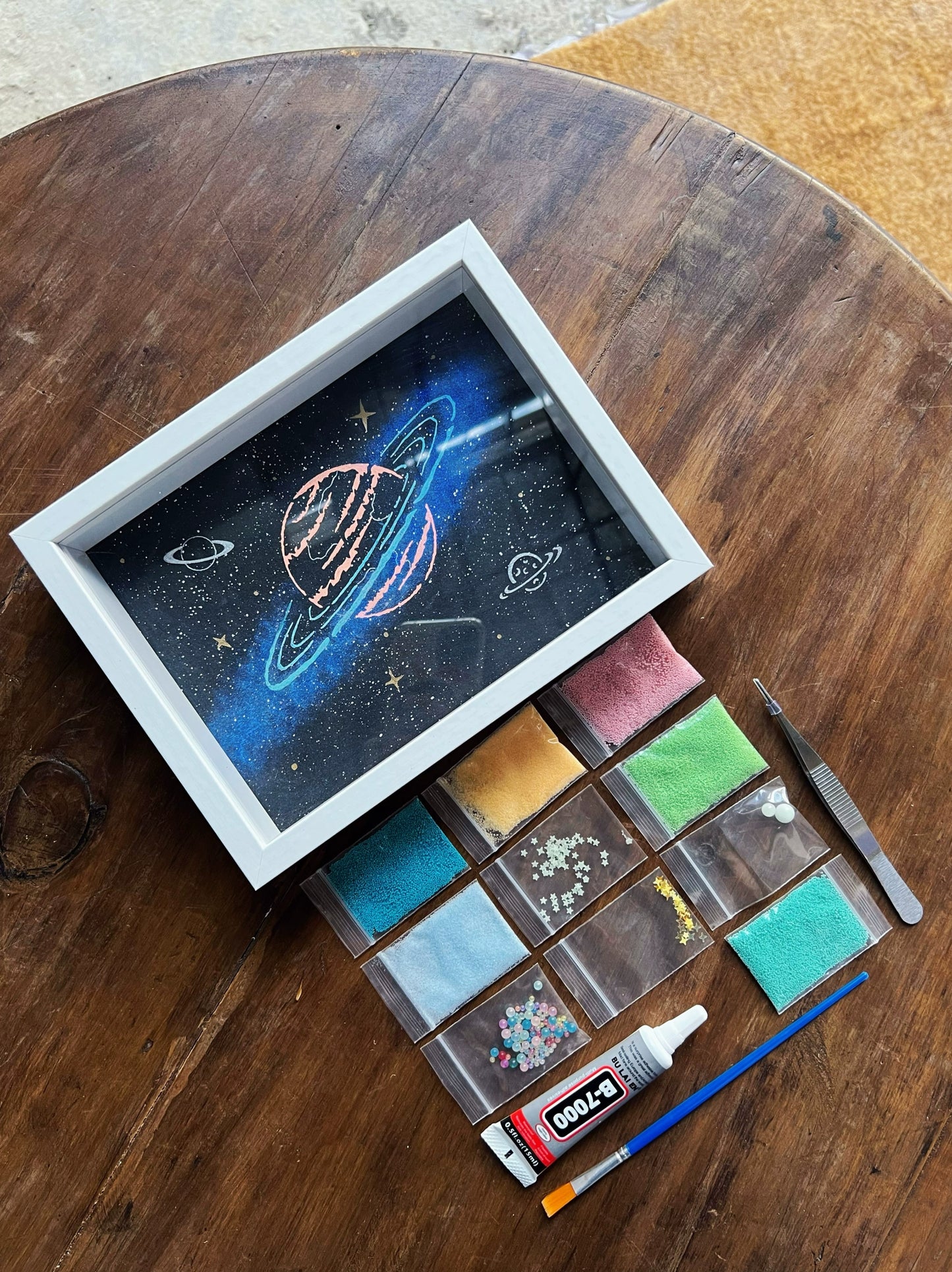 夜光小行星.宇宙星球画.生日礼物手工dly.桌面摆件漩涡宇宙立体画