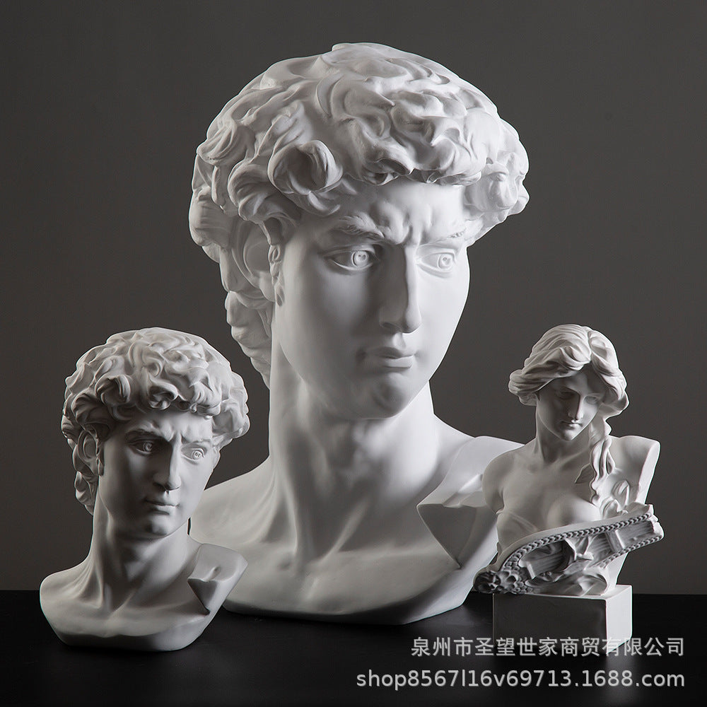 大号树脂大卫雕像欧式头像摆件美术素描教具用品艺术人像桌面摆饰