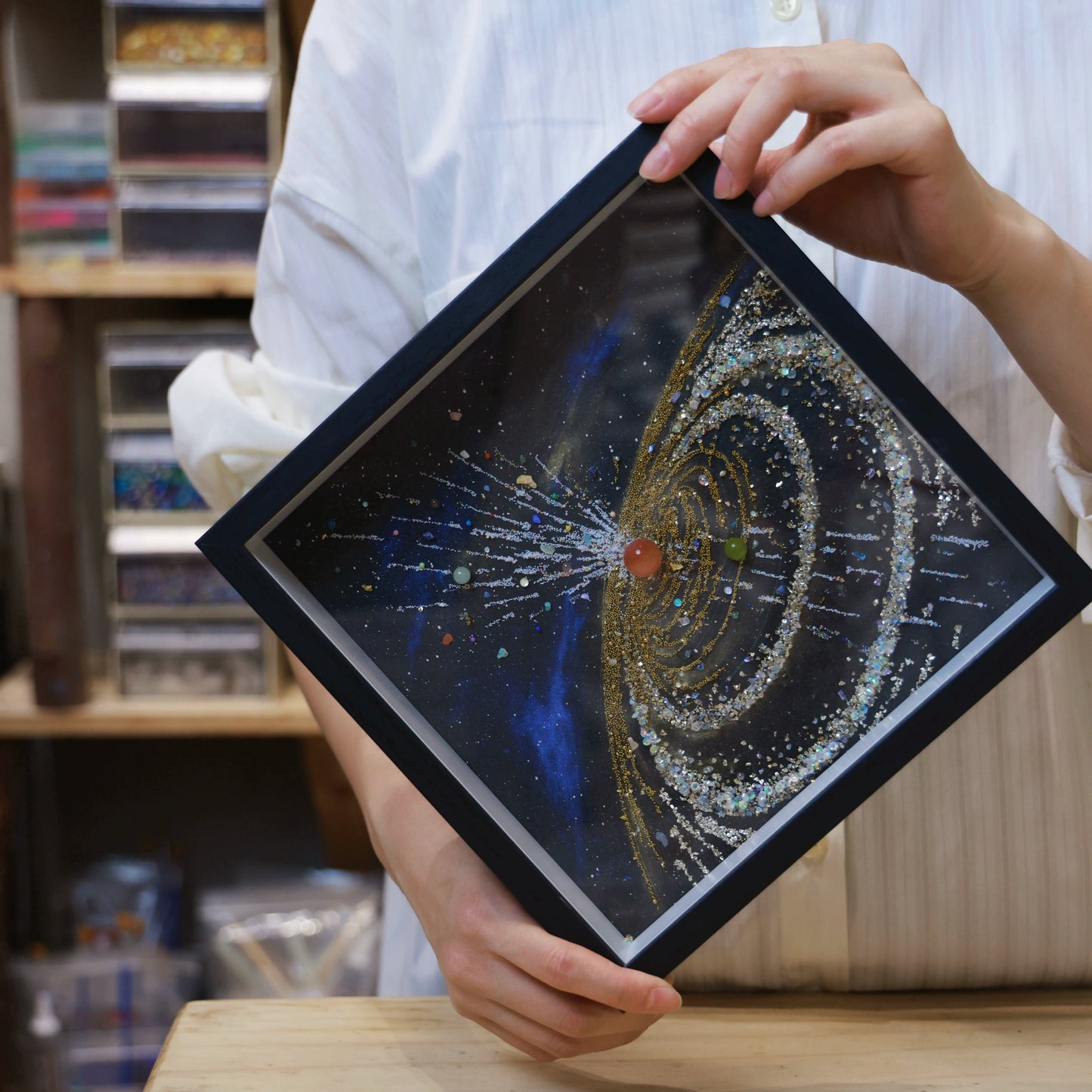 宇宙装饰画宇宙星空装饰画矿石装饰画太阳系装饰画diy手工礼物女