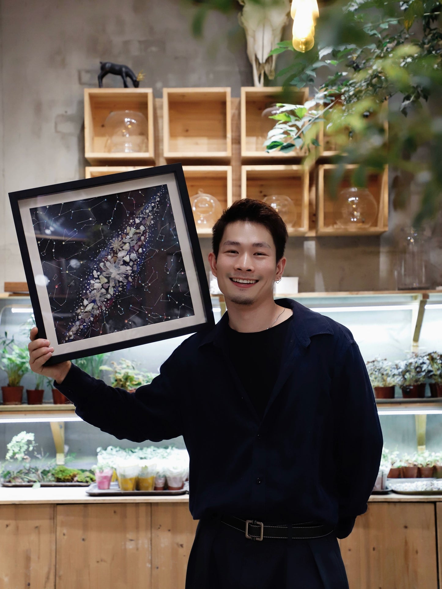 白色银河|玻璃相框|银河星球画水晶能量画客厅背景男朋友礼物