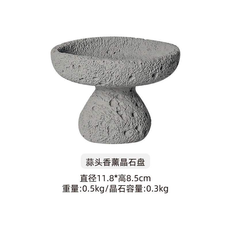陨石扩香石家用晶石香氛小众高级摆件无火香薰精油持久香薰容器盘