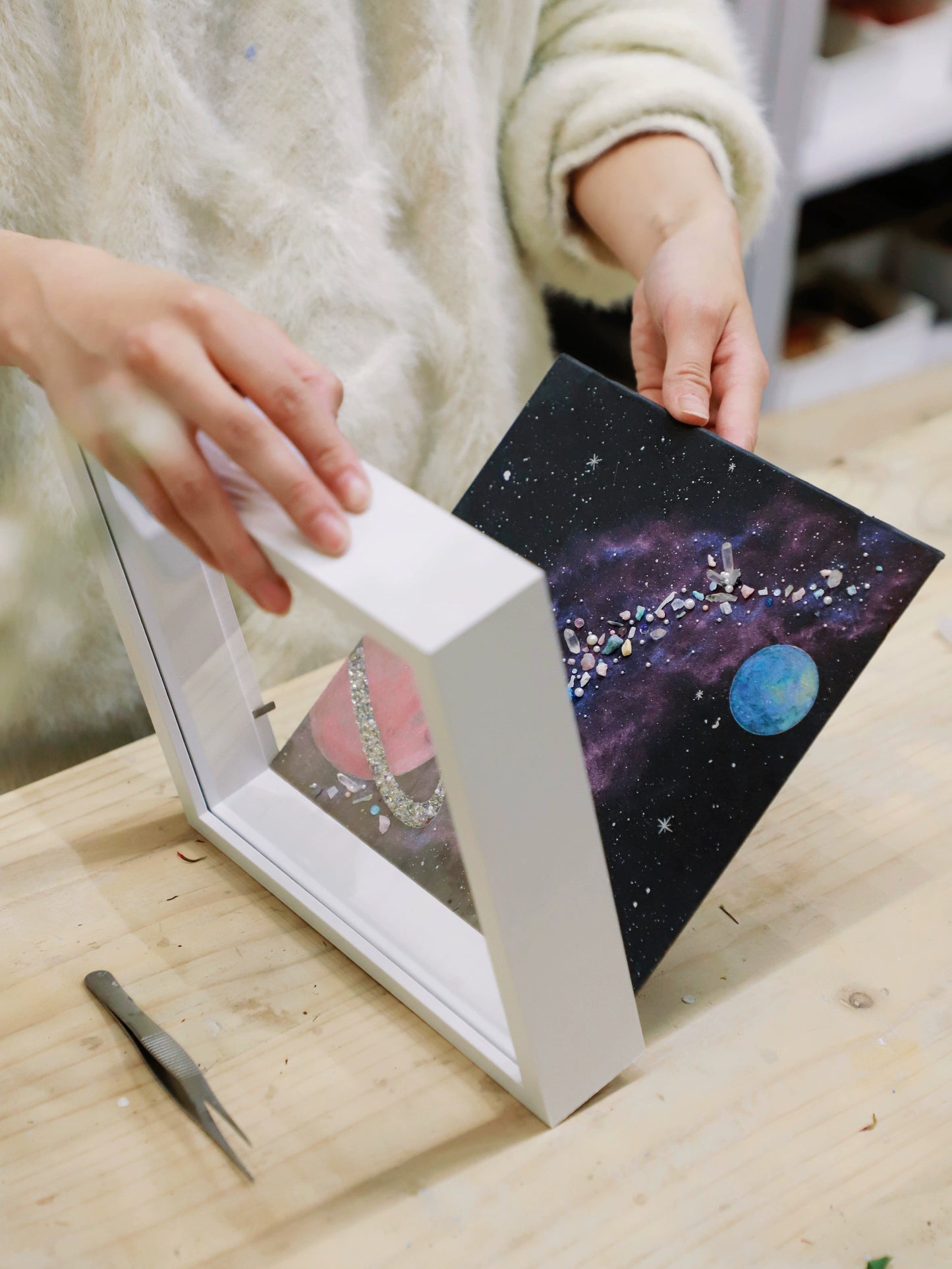浪漫星球.宇宙矿石标本画.生日礼物推荐.办公桌面摆件家居装饰画