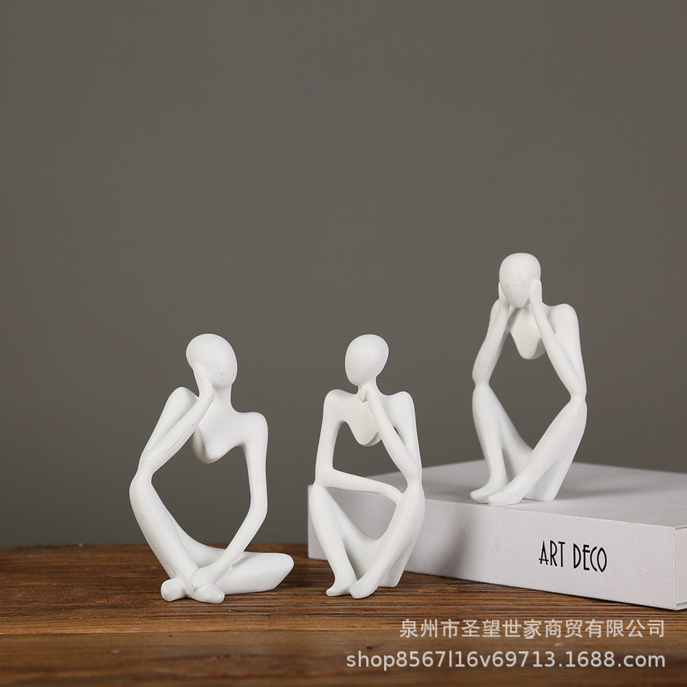 跨境迷你抽象人物创意个性装饰北欧客厅卧室书房轻奢摆件家居饰品