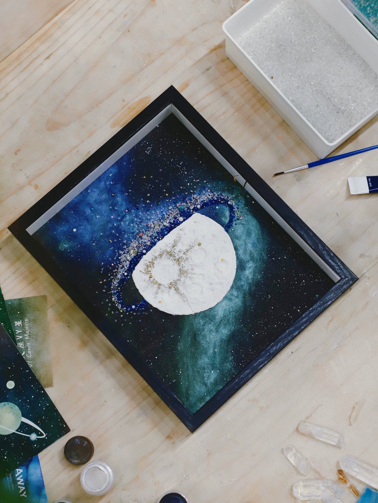 梵陶星空标本装饰画.相框摆件.送男朋友礼物.手工DIY材料包肌理画