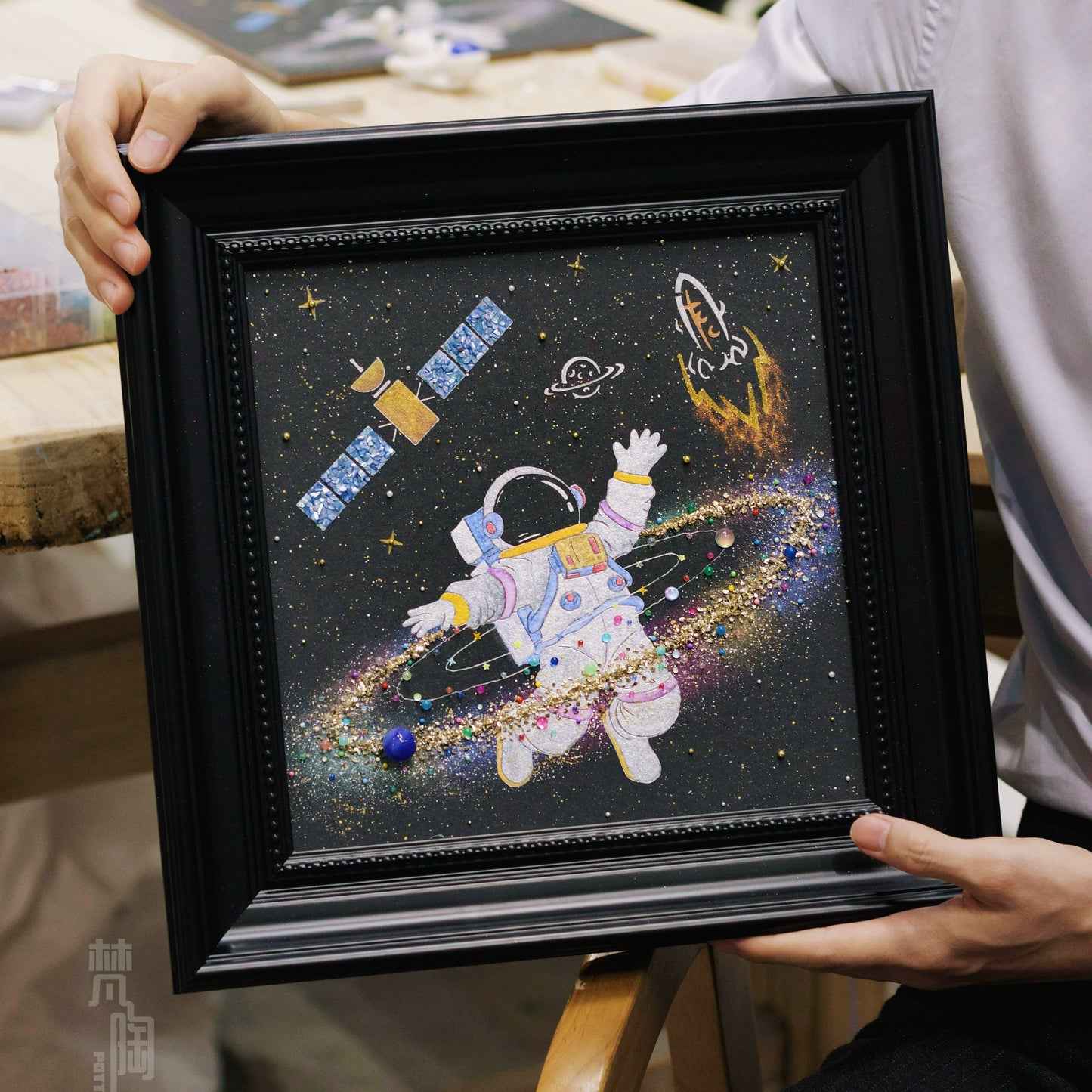 太空宇航员玻璃相框摆件家居装饰画创意礼物小众闺蜜礼物简约