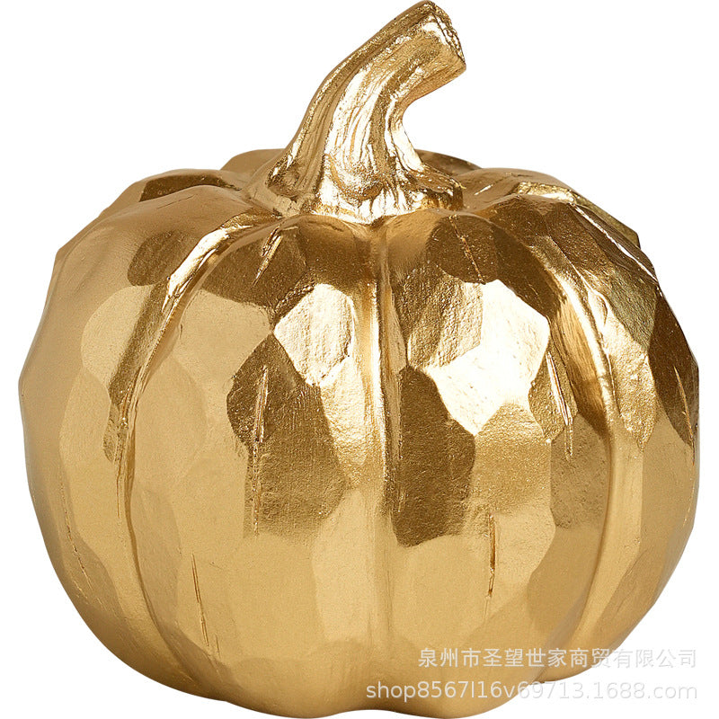 跨境仿真金箔南瓜蔬菜橱柜展示摄影道具厂家直销拍摄假南瓜模型
