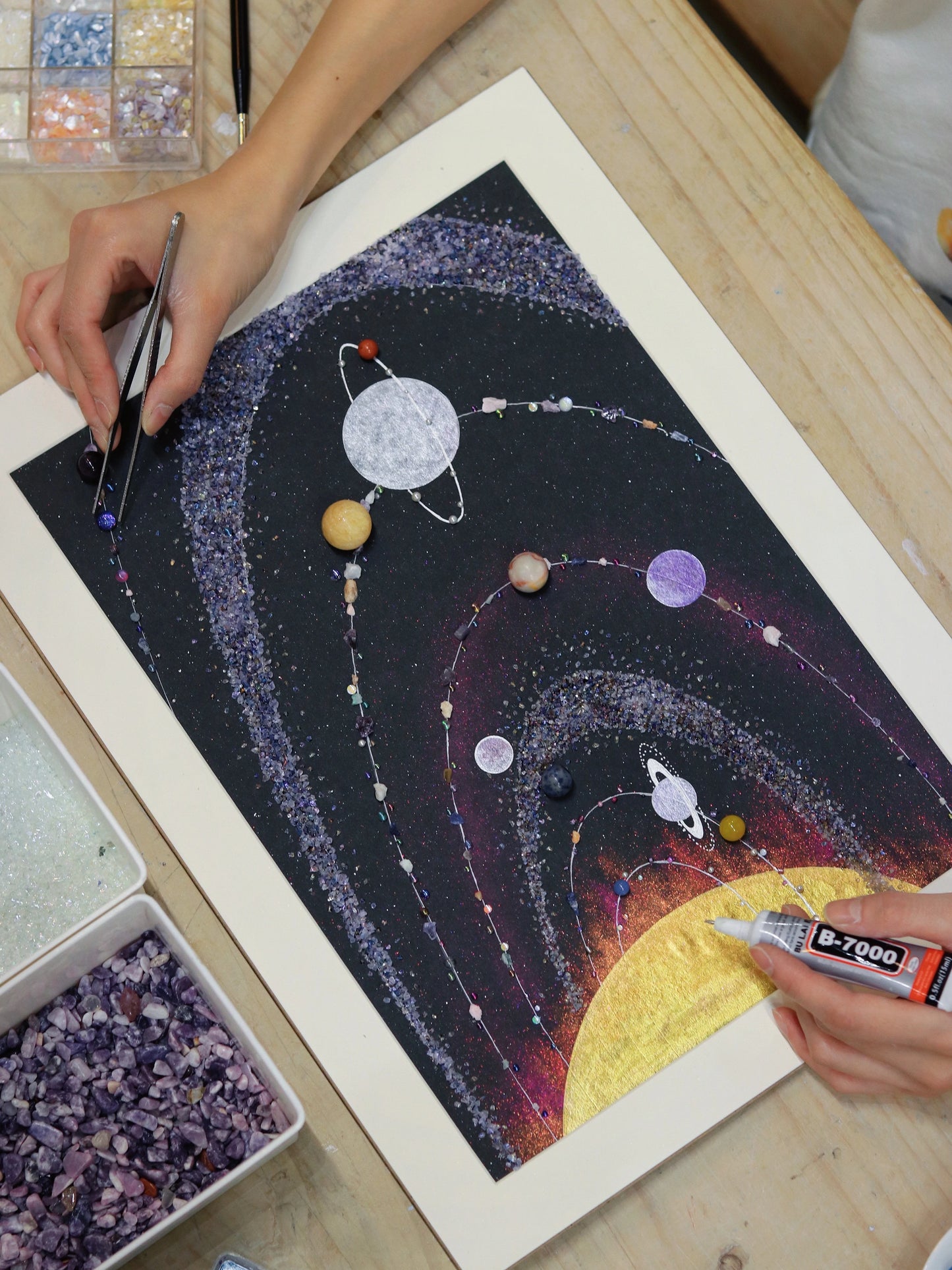梵陶FT.紫色太阳系宇宙装饰画.防尘罩.家居软装挂画.新家礼物