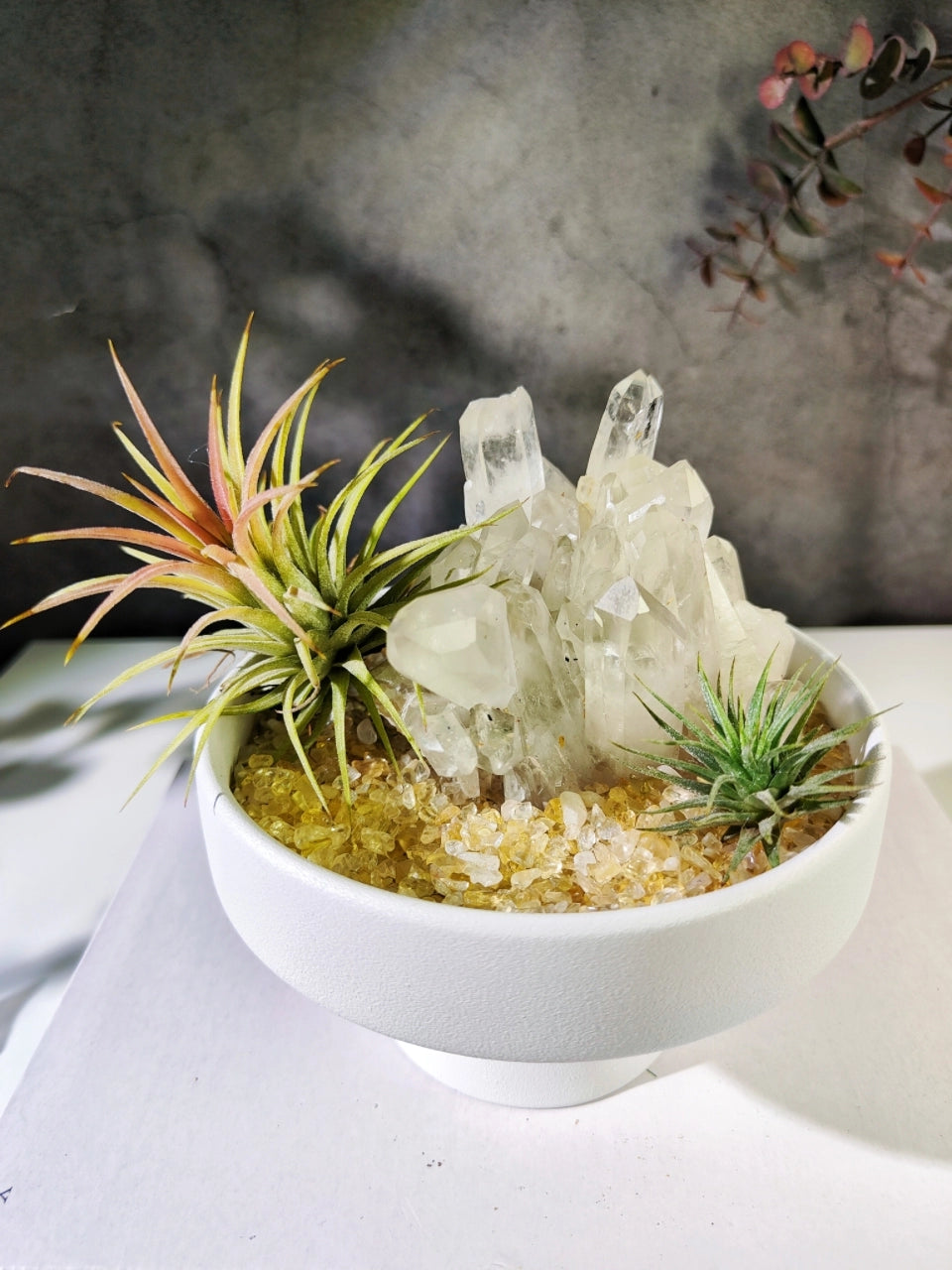 天然白水晶簇原矿消磁标本矿标净化高级造景礼品家居办公盆景摆件