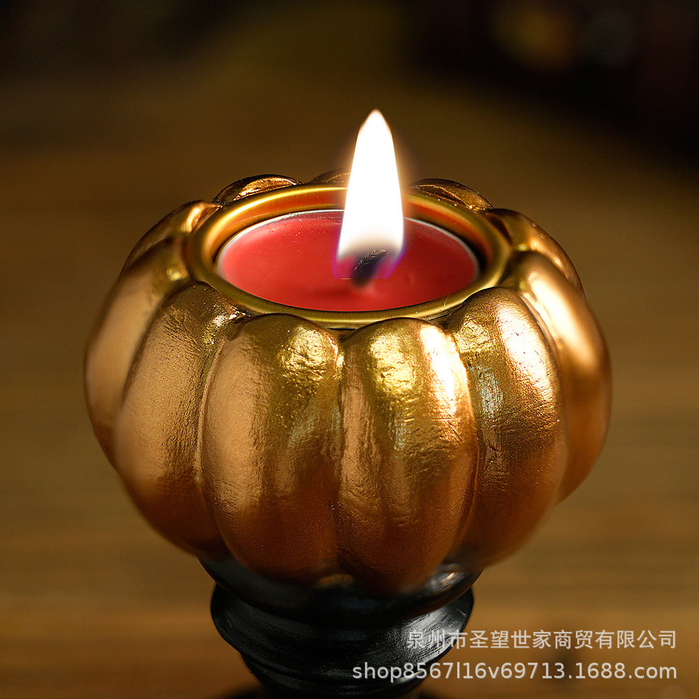 跨境新品南瓜烛台万圣节装饰用品道具摆件氛围感香薰复古鬼节派对