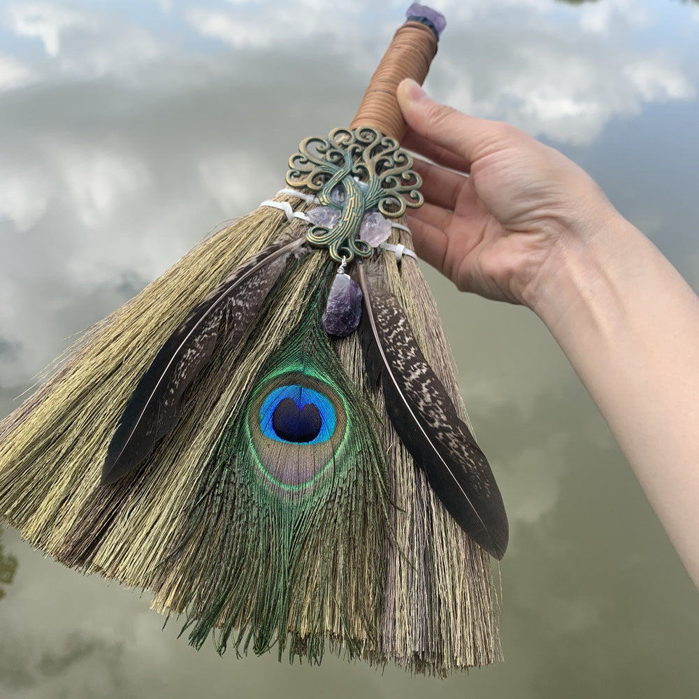 Wish cross-border car pendant wicca witch mini broom broom pendant pendant