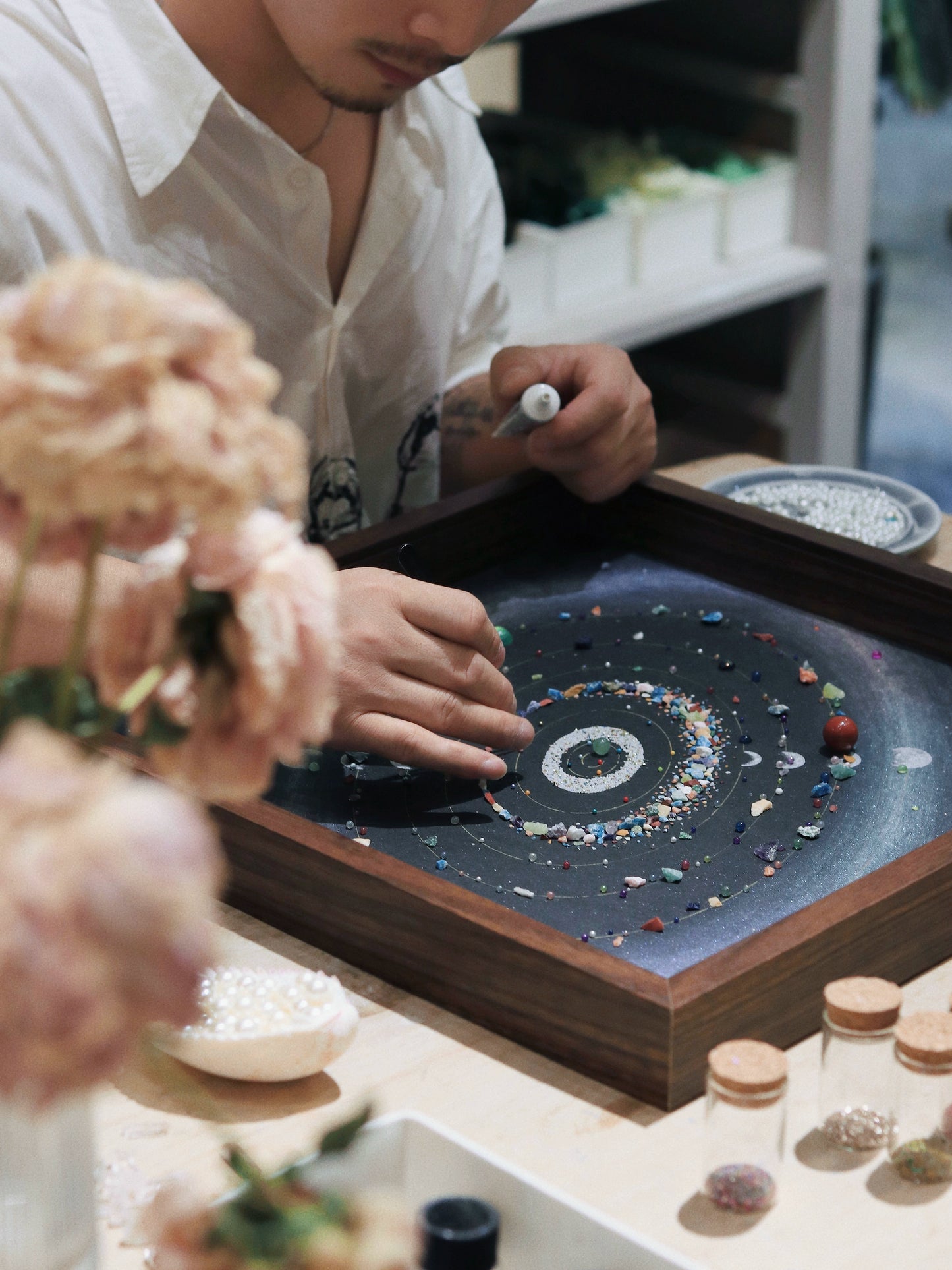 宇宙太空diy手工材料包装饰画|带有机玻璃罩防尘乔迁烂漫礼物
