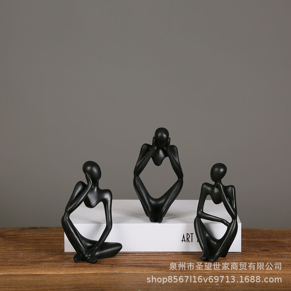 跨境迷你抽象人物创意个性装饰北欧客厅卧室书房轻奢摆件家居饰品