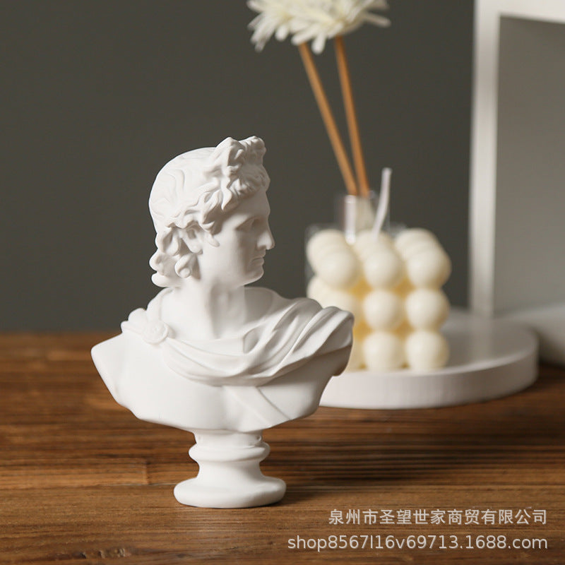 仿石膏色头像阿波罗树脂雕像雕塑欧式迷你摆件北欧式美术素描摆设