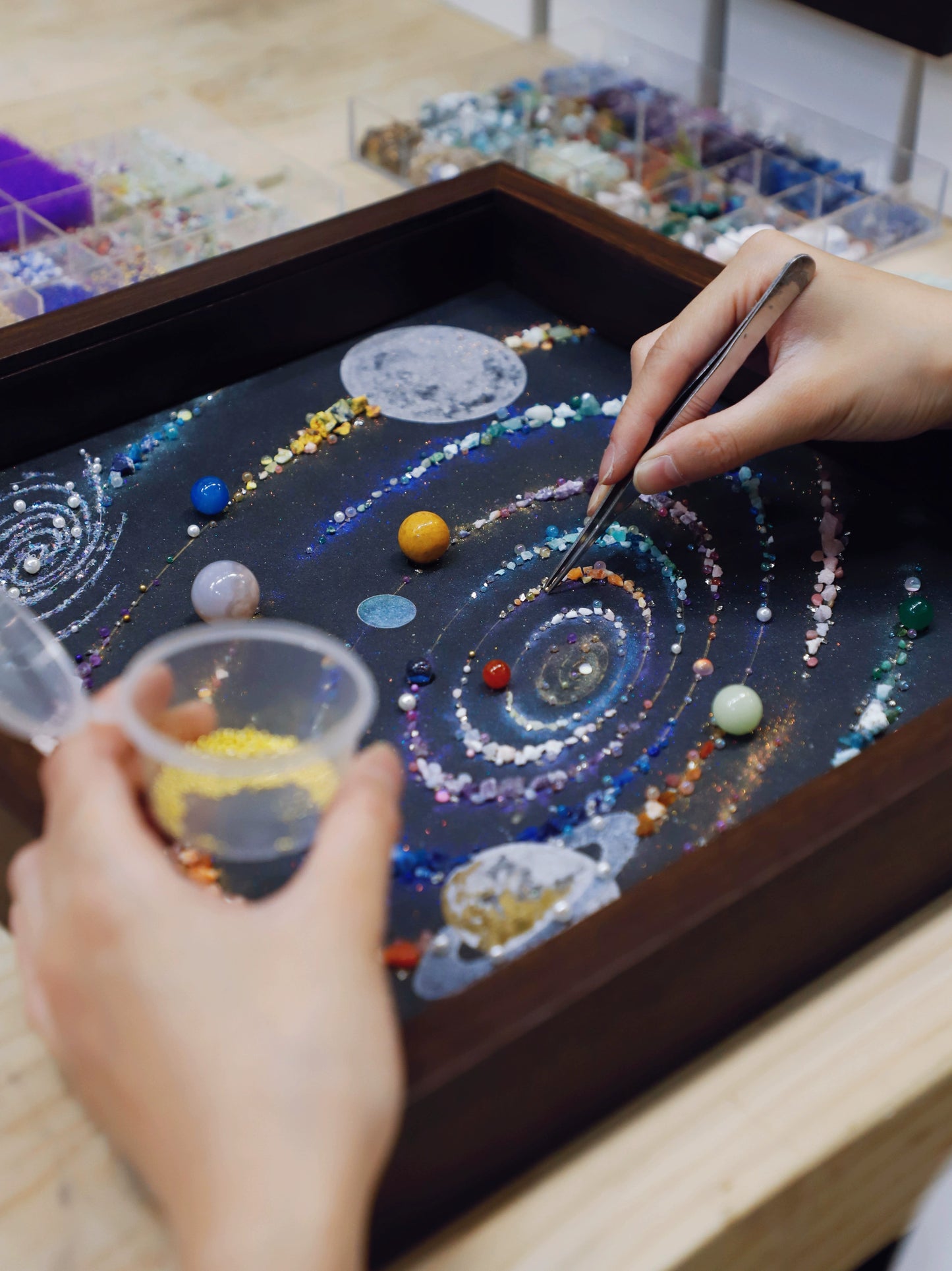 八大行星太阳系DIY手工材料包玻璃相框小众礼物推荐家居软装挂画