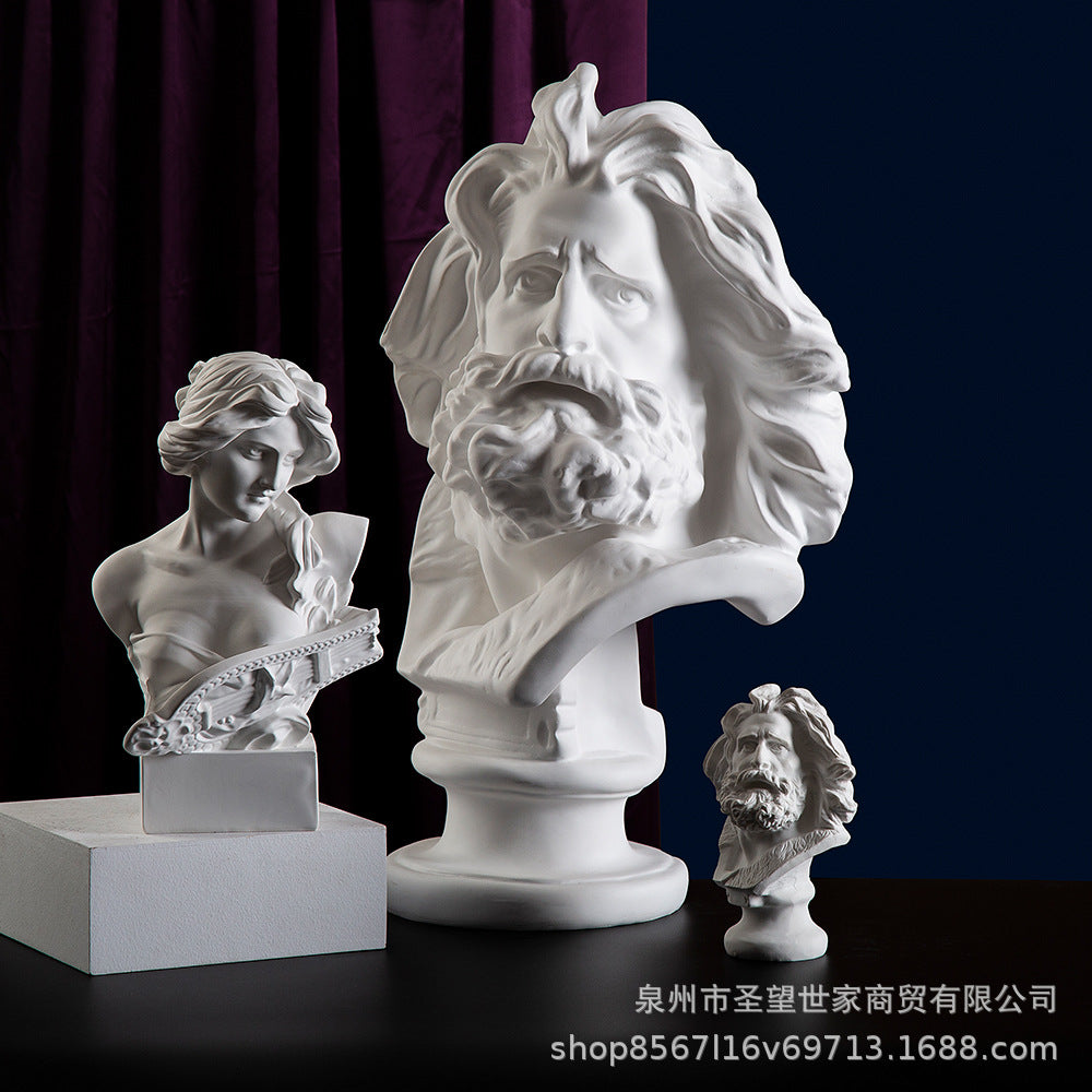 60厘米马赛石膏像欧式人物素描教具雕塑客厅展览厅美化装饰