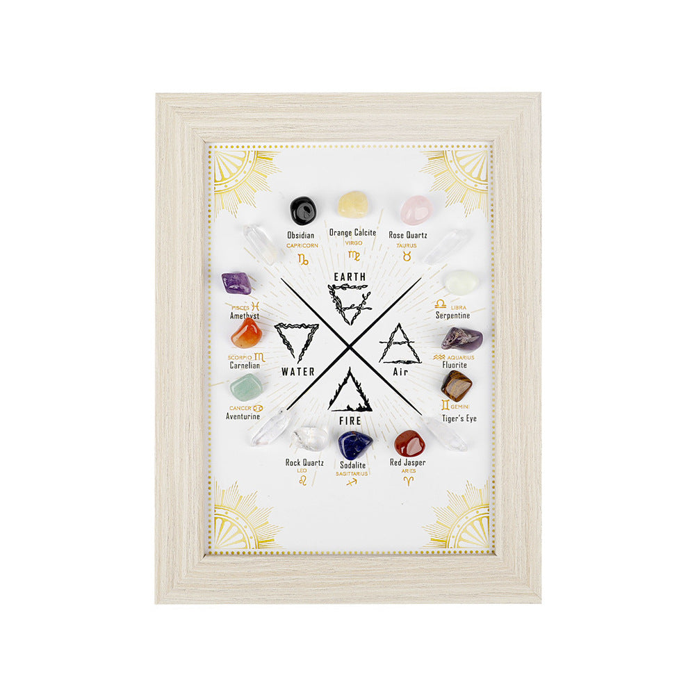 Cross-border European and American natural rough stone specimens photo frame ornament natural crystal minerals colorful stone picture frame table