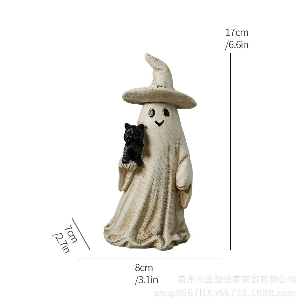 万圣节幽灵遛狗摆件创意家居场景布置活动道具装饰摆件骷髅派对