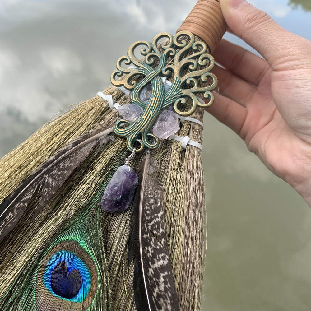 Wish cross-border car pendant wicca witch mini broom broom pendant pendant