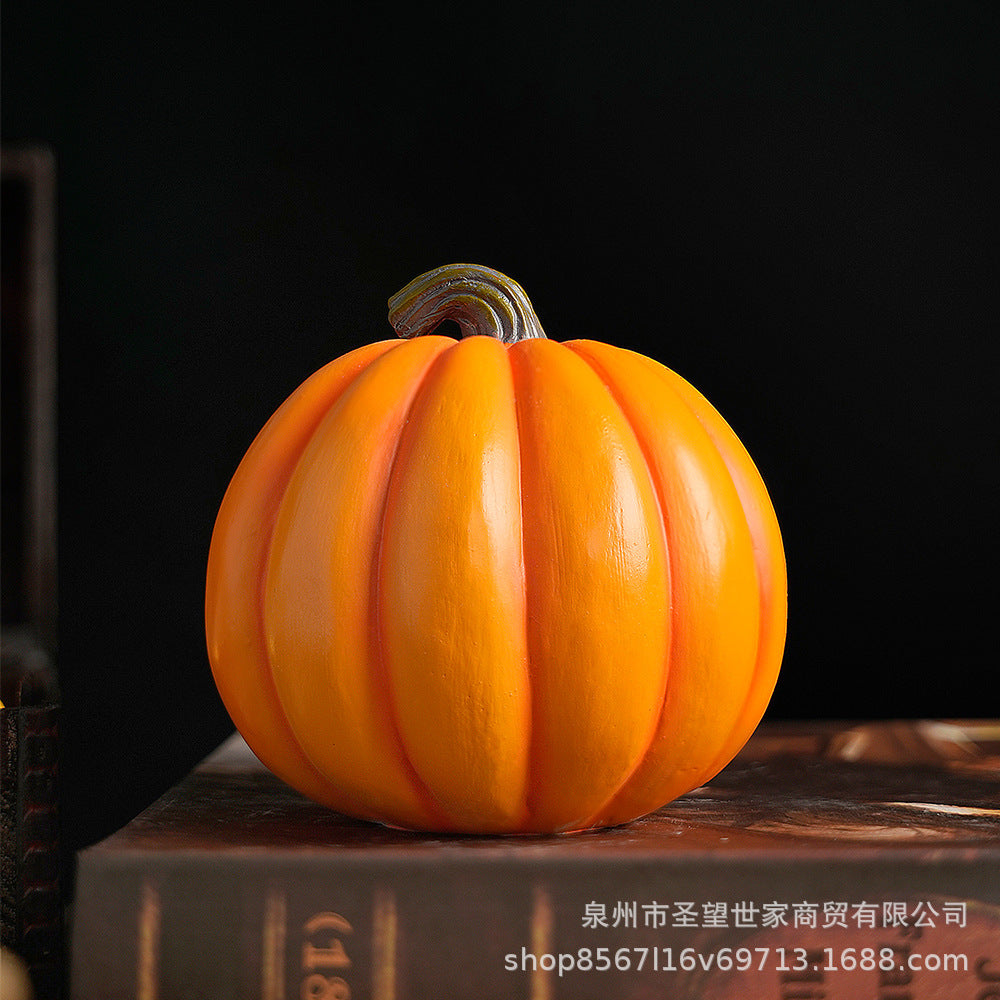 跨境新品万圣节南瓜幽灵复古桌面骷髅道具树脂摆件创意鬼节装饰品